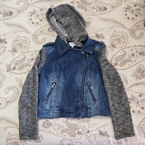 Stylish Denim and Gray Juniors Jacket